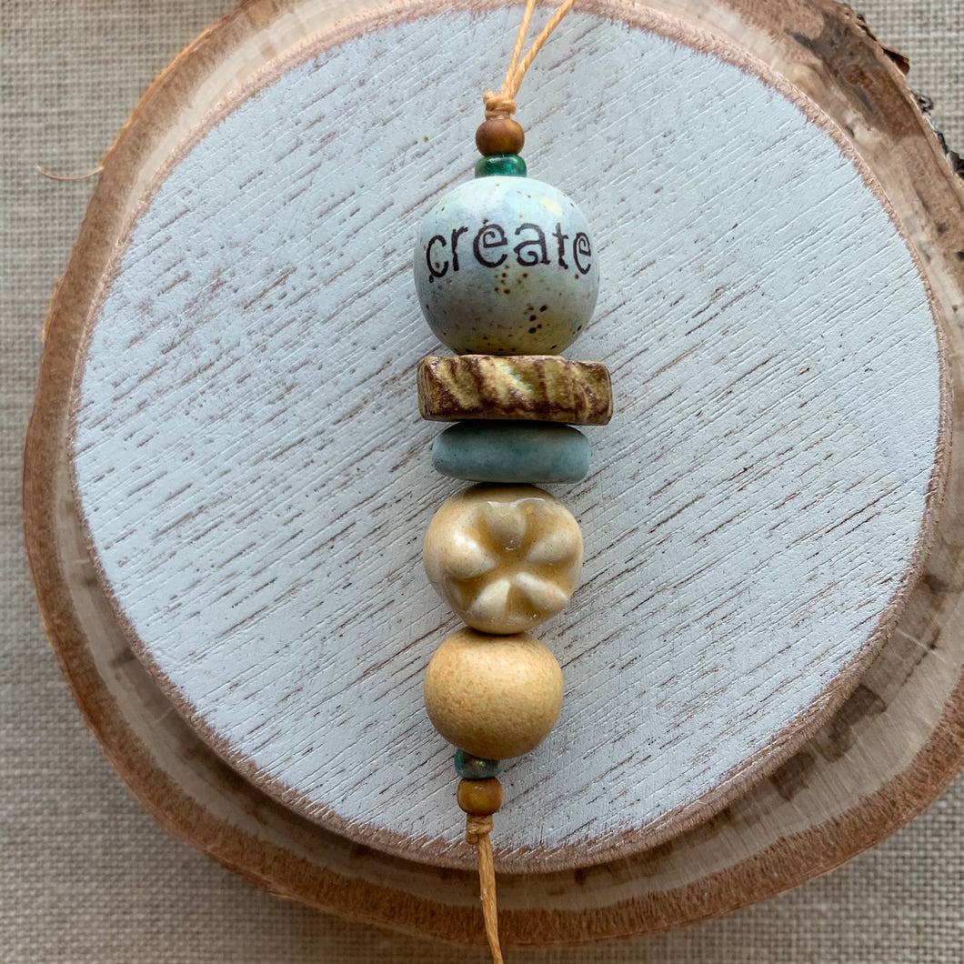 Word & Leaf Bead Stack II - “Create”